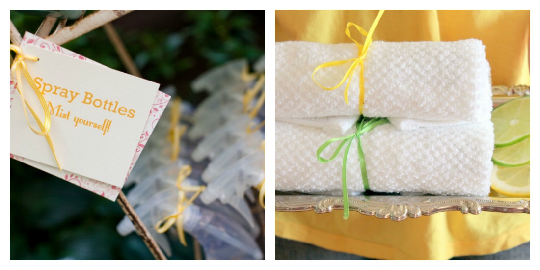 Chilled hand towels for summer weddings